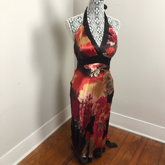 Cache Dresses & Skirts - Cache 100% Silk Floral Backless Dress